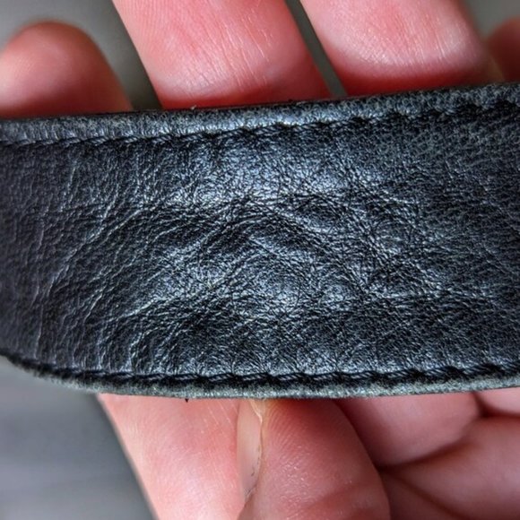 VINTAGE Leather & Woven Fabric Purse Black Shoulder Bag Whimsygoth Mesh 90s - Picture 9 of 10